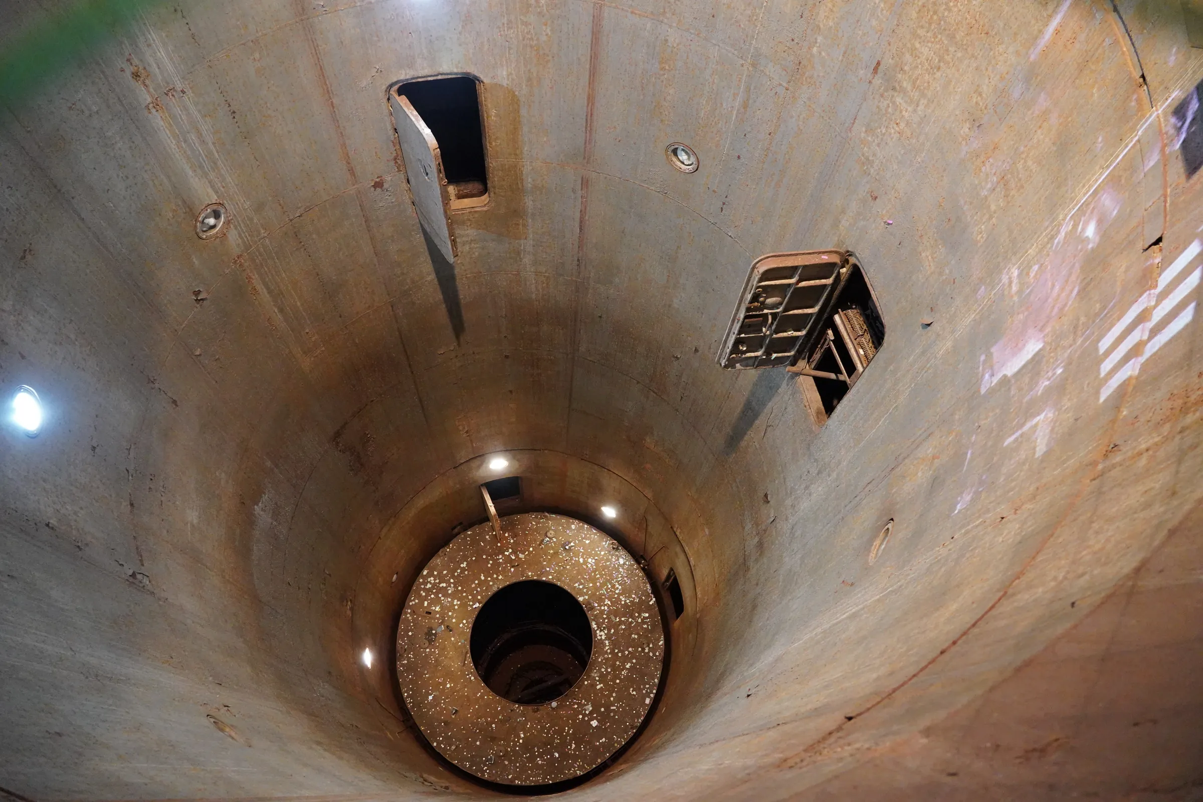 Looking down into a missile silo at the Cold War Museum